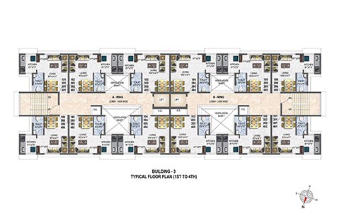 uilding 03 ( A & B Wing) - 1st to 4th Plan